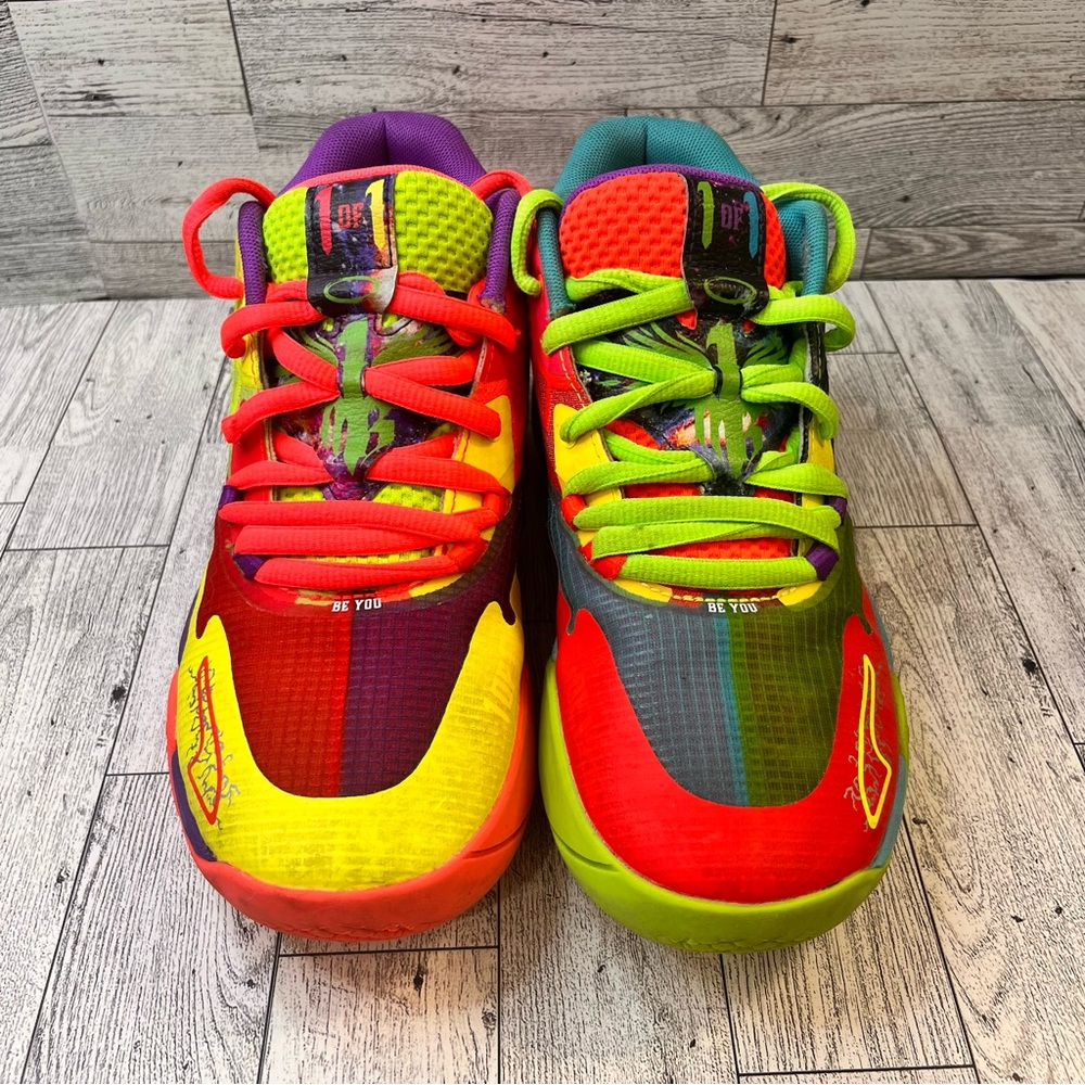 Puma Melo Vibrant Red and Green Kids Sneakers